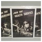 3 Civil Defense recruitment posters- 40"H 29"W