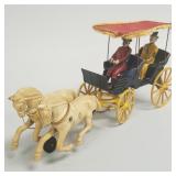Kenton cast iron horse drawn carriage with rider,