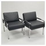 Pair Milo Baughman style lounge chairs- 31 1/2"H