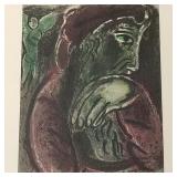 Vintage Chagall original color litho "Job in