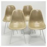 Four Herman Miller khaki shell side chairs (1965 -