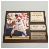 Nolan Ryan autographed photo framed with unused