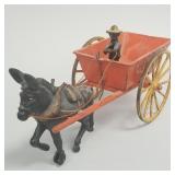 Hubley coal wagon & mule cast iron toy with