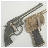 2 Kilgore cast iron toy cap guns: "Trooper Safety"