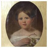 Antique Victorian portrait oil painting on canvas-