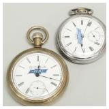 2 Elgin Chevrolet advertising pocket watches-