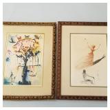 2 Salvador Dali color lithographs- Alice in