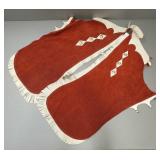 Pair vintage red leather chaps- 40"L