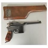 Mauser Red 9 broomhandle 9mm pistol w/