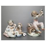 2 Lladro figures: #7621 Pick of the Litter, #5456