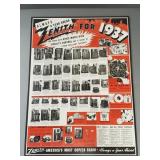 Vintage 1937 paper Zenith Radio advertisement