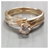 14k gold & approx .25ct diamond ring- 3.4g, sz 5