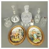 Gp glass decanters, plaques, etc incl a Mary