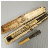 2 antique/ vintage cigarette holders incl gilt