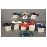 9 promo, etc cars incl 7 Corvettes w/ boxes,