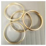 Four 14k gold rings- 6.6g total, sizes 7.25,