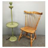 2 items: Tole style table/ lamp 47"H & Nichols &