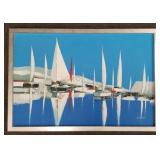 K. Hillman signed mid-century style oil painting-