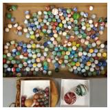Gp vintage art glass, etc. marbles incl 8 lobe