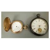 2 antique pocket watches incl Elgin hunters case &