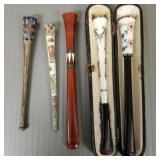 5 enameled silver etc cigarette holders incl