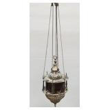 Persian style brass candle lantern fixture -
