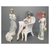 3 Lladro figures w/parasols: #5666, #5323