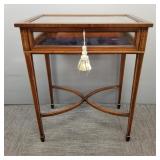 Antique inlaid vitrine table- 29 1/4"H 24"W