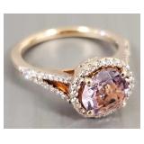 Sterling silver ring s/w amethyst & CZ