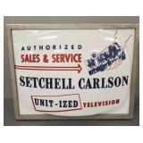 Vintage Setchell Carlson lighted double-sided sign
