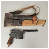 Astra broomhandle 7.63mm cal pistol w/