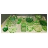 Large gp green uranium, etc. depression glass