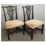 Pr. antique Chippendale style chairs- 1 backsplat