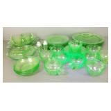 Gp Cameo Ballerina green uranium depression glass