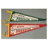 2 vintage Freedom Train pennants- 27"L