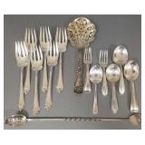 14 pcs asst. sterling silver flatware- 12 1/2 toz