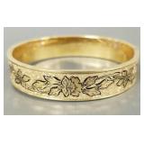 Vintage engraved hinged bangle bracelet