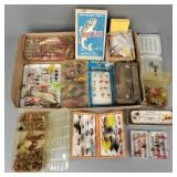 Large gp vintage, etc. fly fishing flies & cases