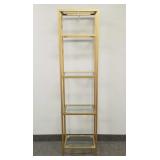 Tall narrow metal & glass etagere- 73"H 18"W 12"D