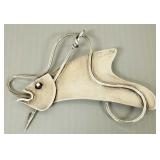 Signed Lobel modernist sterling sliver fish brooch