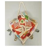 Lg antique beaded whimsey w/ American flag &