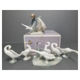 5 Lladro goose, etc. figures: #5553, #4549, #4551,