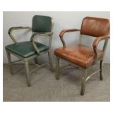2 mid-century industrial office chairs w/ arms-