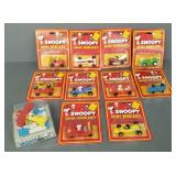 11 vintage Snoopy mini die cast toys in unopened