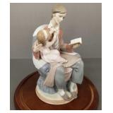 Lladro #5584 figure father & child w/ glass