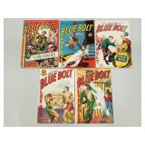 5 Blue Bolt comic books:  Vol 3 #1 (Jun 1942);