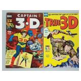 2 vintage comic books: Captain 3-D #1 (Dec 1953)
