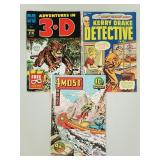 3 vintage comic books:  Adventures in 3-D #1