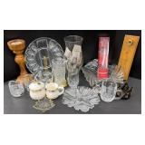 CANDLE HOLDERS, EGG PLATE & MORE