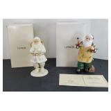 (2) LENOX SANTA FIGURINES: CLASSIC & 2001 SANTA